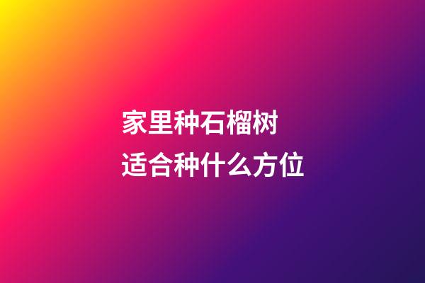 家里种石榴树 适合种什么方位